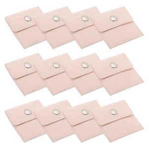 Unique Bargains Velvet Portable Earrings Bracelets Snap Button Jewelry Storage Bag 12 Pcs - 1 of 4