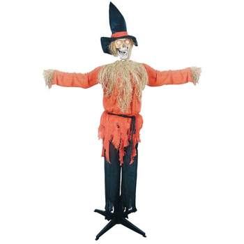 Sunstar Standing Scarecrow Animated Light-Up Halloween Decoration  - 72 in - Orange
