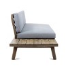 75.75" Patio Sofa with Acacia Wood Frame and Water-Repellent Cushions, Modern Left Arm Outdoor Seating -3irtyhousy - 2 of 4