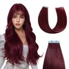 Jessie's Wig 16-26 Inch Tape In Hair Extensions 50g For Women Thin Hair Straight #99J Burgundy 20 Pcs/Pack - 4 of 4