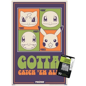 Trends International Pokemon: Groovy Vibes - Gotta Catch 'Em All! Unframed Wall Poster Prints - 1 of 4