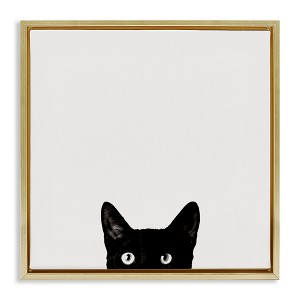 Stupell Industries Black Cat Peeking From Below, 25" x 25" - 1 of 4