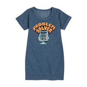 - Instant Message - Problem Solver Graphic Short Sleeve Fleece Dress - 1 of 4