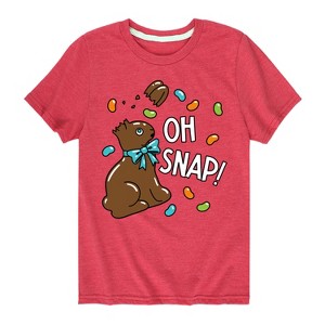 Boys' - Instant Message - Oh Snap Chocolate Bunny Short Sleeve Graphic T-Shirt - 1 of 4
