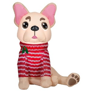 Holiday Living 3.5 ft Lighted French Bulldog Christmas Inflatable - 1 of 4