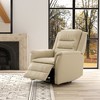 Top Grain Leather Swivel Glider Recliner with Manual Footrest, Dense Foam Cushions and Kiln-Dried Hardwood Frame, Madras Comfortable Durable Design - 2 of 4