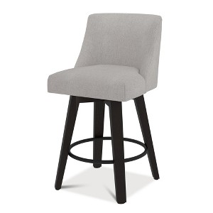 Dyonery Single Swivel Bar Stool with Back & Footrest, 26 Inch Counter Height Barstool for Kitchen Island - 1 of 4