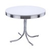 Vynxaria White and Chrome Round Dining Table - 4 of 4