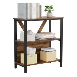 COZONY 3/4/5-Tier Industrial Bookshelf with LED Lights — Metal Open Shelf Bookcase, Heavy Duty Tall Storage for Bedroom, Office & Living Room - 1 of 4