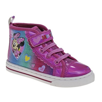 Disney Minnie Mouse Toddler Girls' Hi-Top Canvas Sneakers