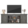 Coolmee 70 inch TV Stand for up to 75 Inch TVs with Power Outlet, Farmhouse Entertainment Center with Sliding Barn Doors and Storage Cabinets - 2 of 4
