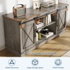 Farmhouse Style TV Stand for 65-inch TV, Entertainment Center with Storage and Sliding Barn Doors, Grey - 3 of 4