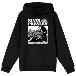 Sun Records Elvis Presley You're A Heartbreaker Adult Black Hoodie - 1 of 3