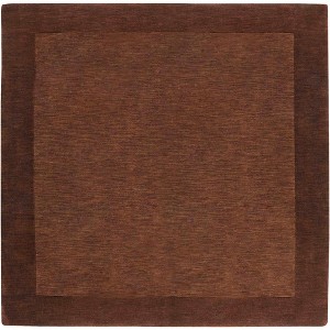 Hauteloom Bordered Solid Brown Wool Rug - 1 of 4