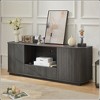 KIGFTSOD 64-Inch Wavy TV Stand – Rounded Sideboard, Storage Cabinet, Wooden Vertical Stripe, for Living Room/Bedroom/Entryway - 2 of 4