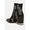 Zarka Rhinestones Embellished Block Heel Boots - 3 of 4