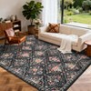 Modern Area Rug Elegant Floral Durable Stain-Resistant Fabric Washable Waterproof Perfect Rug for Living Room Bedroom - 4 of 4