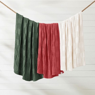 Coral Knitted Faux Fur Reversible Throw Blanket, 50" x 60"