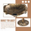 phiestina Outdoor Solar Lighted Pedestal Bird Bath Fountain Decoration with Planter and Feeder, Bronze - 3 of 4