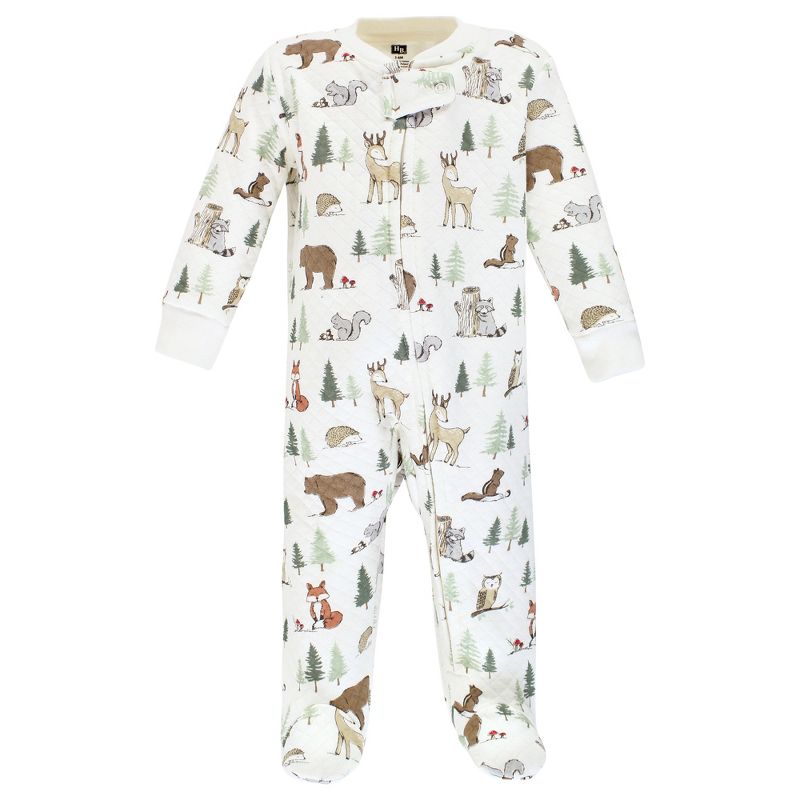 Hudson Baby Infant Boy Premium Quilted Zipper Sleep and Play, Forest Animals, 4 of 6