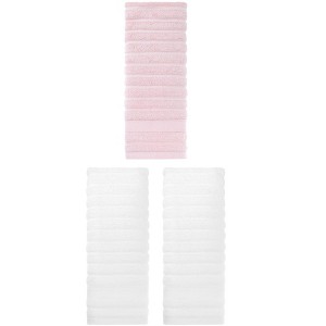 REGALWOVEN 3 Pack Solid Striped Cotton Hand Towels for Bathroom, Kitchen, Gym 14" x 30" - 1 of 4
