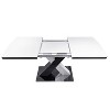 Gulches 47.24"-62.99" Extendable Dining Table, White MDF Top with Black&White X-Shape Metal Base, 220LBS Capacity for Kitchen/Dining Room - 3 of 4
