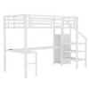 TIRAMISUBEST Twin XL/Full/Full XL/Queen Size Loft Bed w/ L-shaped Desk & USB, Metal Loft Bed with Wardrobe & Adjustable Shelf, High Loft Bed with LED - 4 of 4