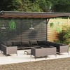 vidaXL Patio Lounge Set 14 Piece Outdoor Sectional Sofa Dark Gray Poly Rattan with Cushions for Garden/Patio/Deck - 2 of 4