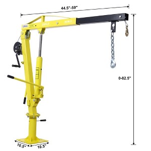 Hydraulic Pickup Truck Crane with Hand Winch, Pickup Truck Bed Hoist Jib Crane- 2000Lb yellow - 1 of 4