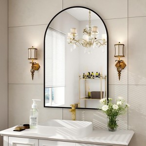 BEAUTYPEAK Arched Bathroom Mirror Wall-mounted Mirror Classic Wall Mirror for Home Decoration - 1 of 4
