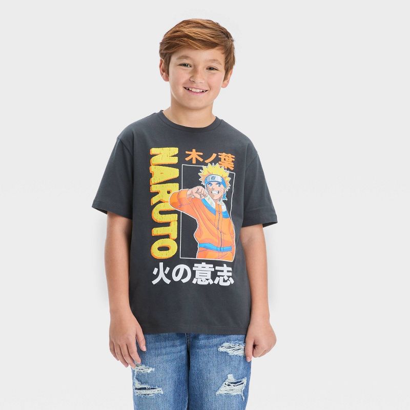Boys' Naruto Short Sleeve Graphic T-Shirt - art class™ Charcoal Gray, 1 of 5