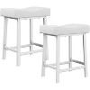 Saddle Bar Stools, Counter Height Barstools with Thickened Cushion, Faux Leather Padded Kitchen Chairs for Dinning Room, Kitchen Island, Home Bar - 4 of 4