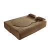 PAGED Modern Floor Sofa with 2 Pillows, Foam-Filled Sleeper Sofa Bed with Teddy Fabric for Living Room, Apartment, No Assembly Required - 4 of 4