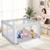 Infans Large Baby Playpen 50" x 50" with Zipper Gate 50 Ocean Balls and 4 Pull-up Rings - 4 of 4