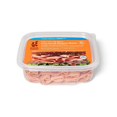 Lower Sodium Uncured Honey Ham Ultra-Thin Deli Slices - 8oz - Good &#38; Gather&#8482;