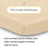 BreathableBaby All-in-One Fitted Sheet & Waterproof Cover, For 36" x 18" Cradle Mattress (2-Pack), Beige - 2 of 4