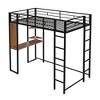 ALEXOUN Modern Heavy Metal Bunk Bed with 2 Ladders Metal Loft Bed with Desk for Bedroom, Dorm,Apartment Space-Saving,Silver - 4 of 4