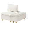 44.29 inch with movable storage cabinet with cup holder, reclining beige Polyester single sofa for bedroom living room and balcony - 4 of 4