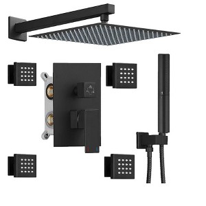 Itopfox 12 Inch Rainfall Shower Faucet with 4 Full Body Shower Jet Fixtures Combo, Shower System Set with Rain Mixer Shower Head and Brass 2 in 1\ - 1 of 4