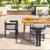 Christopher Knight Home Jonas Outdoor Modern Aluminum Dining Chairs with Cushion (Set of 2) - 2 of 4