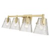 Analia 4-Light Vanity Bath Light - Textured Glass Shades, Dimmable, Damp Rated, Steel Frame - 2 of 4