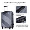 3 Piece Luggage Sets PC+ABS Lightweight Suitcase with Two Hooks, Spinner Wheels, (20/24/28) Gray - 2 of 4