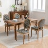 Vintage Upholstered Armless Dining Chairs Set of 2 with Solid Wood Frame, Cushioned Seat and Backrest for Kitchen or Dining Room – The Pop Home - 3 of 4