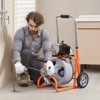 VEVOR Drain Cleaner Machine 75FT x 3/8 Inch, Auto Feed Sewer Snake Drain Auger on Wheels, Portable Drain Cleaning Machine, Gray - 2 of 4