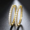 Hoop Earrings Gold Plated Clear Cubic Zirconia Womens Girl Ginger Lyne Collection - image 3 of 4