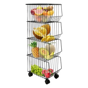 YIYIBYUS Fruit Vegetable Basket Rack Stand Kitchen Storage 4 Tiers - 1 of 4