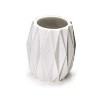Kralix 4pc Diamond Resin Bath Accessory Set White: Includes Toothbrush Holder, Lotion Dispenser, Elegant Design - 2 of 4