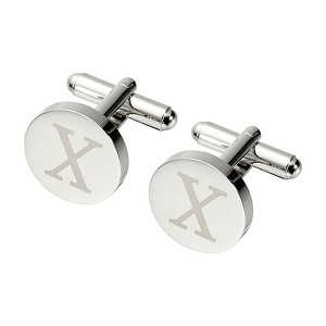 Unique Bargains Alphabet Copper Round Men Cuff Links - 1 of 4