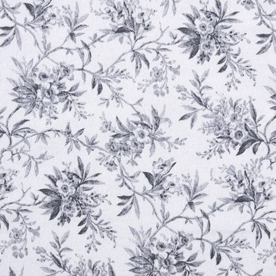 Queen Black Floral Cotton Flannel Sheet Set