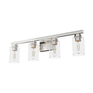Hunter Fans 6" Hartland Wall Light Brushed Nickel Finish 4-Bulb Vanity Fixture for Indoor Damp Spaces - 1 of 1